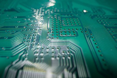 Photo for Technology background with circuit board. Electronic computer hardware technology. Motherboard digital chip. Tech science texture - Royalty Free Image