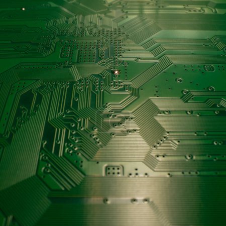 Photo for Circuit board, electronic motherboard. Digital engineering concept, hi-tech technology concept. Tech background - Royalty Free Image