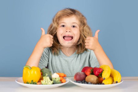 Photo for Healthy breakfast for kids. Fruits and vegetables for children. Healthy kids food - Royalty Free Image