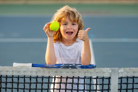 Photo for Tennis kids. Tennis child player on tennis court. Sport concept - Royalty Free Image