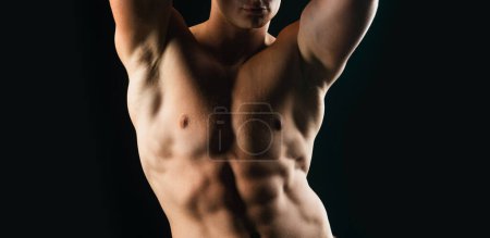 Photo for Nude man torso. Sexy naked gay. Bare abs guy. Sexual muscular male. Homosexual, pride, lgbtq lgbt - Royalty Free Image