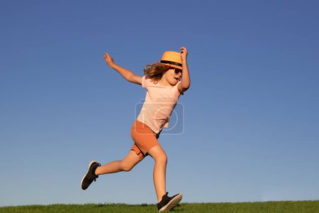 Photo for Run and healthy sport for children. Child running on summer park. Running training outdoor. Children athletes - Royalty Free Image