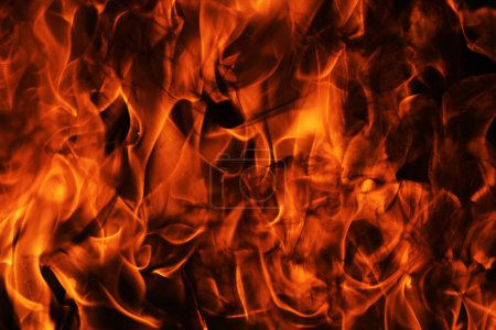 Foto de Fuego llama movimiento patrón abstracto textura. Fuego ardiente, fondo de superposición de llama - Imagen libre de derechos