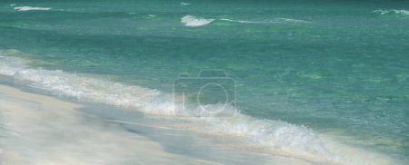 Téléchargez les photos : Paradise Beach. Beau paysage marin avec eau turquoise avec espace de copie pour votre message publicitaire ou contenu promotionnel - en image libre de droit