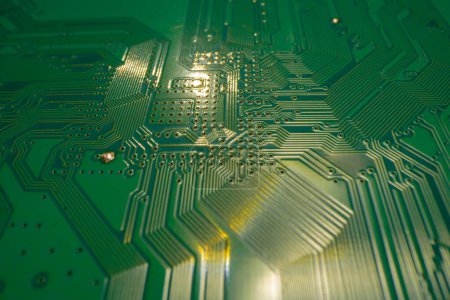 Photo for Circuit board background. Electronic circuit board texture. Computer technology, digital chip, electronic pattern. Tech texture. Technology system with digital data - Royalty Free Image