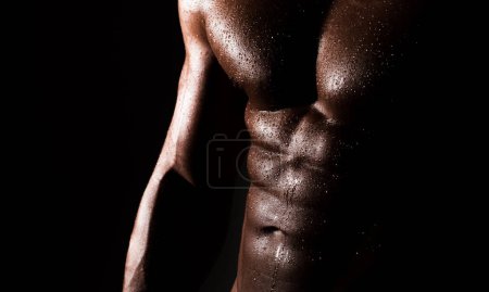 Foto de Hombre musculoso guapo con seis abdominales. Torso de hombre - Imagen libre de derechos