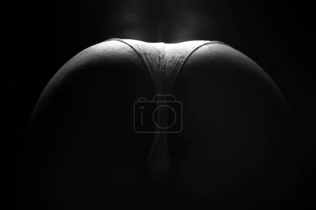 Photo for Young sexy woman butt. Beautiful lady in erotic lingerie. Beauty woman with attractive buttocks in lace lingerie. Female ass in underwear. Naked models, banner - Royalty Free Image
