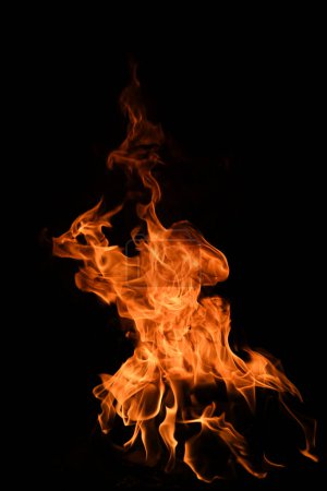 Foto de Fuego textura de llama para el fondo de la bandera. Quemar luces abstractas - Imagen libre de derechos