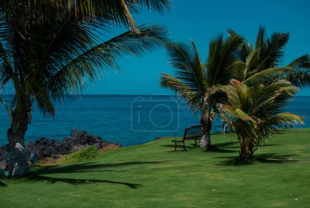 Photo for Idyllic scene beach in Thailand. Tropical blue sea and a sand beach background - Royalty Free Image