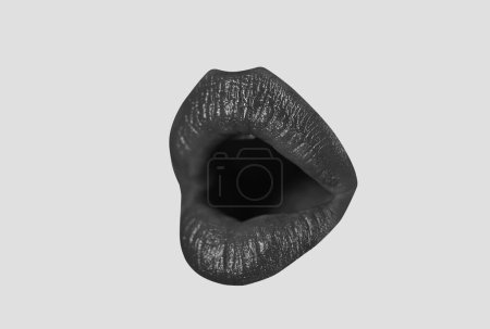 Photo for Open mouth woman close up. Sexy red female lips. Sensual open mouth. Isolated lip, surprised wow icon - Royalty Free Image