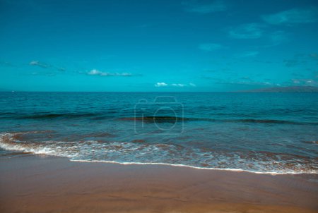 Photo for Travel summer vacation background, concept at beach with the sunny sky. Tropical scene of holiday on sea. Seascape nature - Royalty Free Image