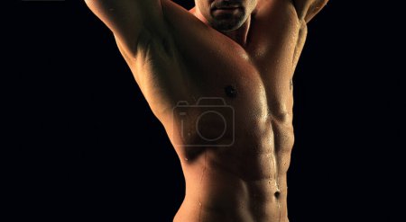 Photo for Sexy torso of a muscular man. Naked bodybuilder - Royalty Free Image