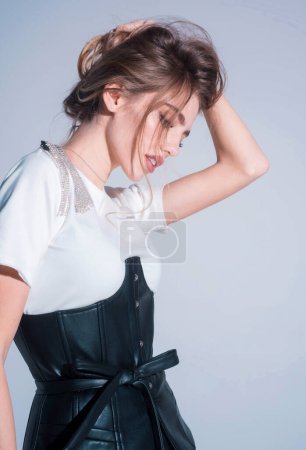 Photo for High fashion portrait. Fashion shot. Vogue model posing at studio. Collection of fashion clothes - Royalty Free Image