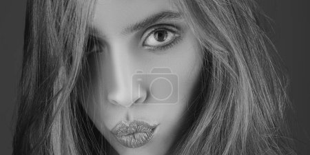 Photo for Woman face. Portrait of sensual young female model - Royalty Free Image