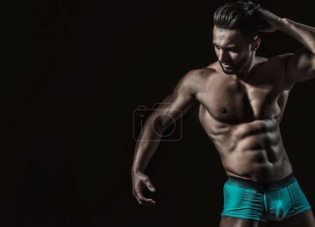 Photo for Sexy male model body, nude torso. Sexy naked man, seductive gay. Muscular shirtless man, attractive guy. Athletic man, fitness model - Royalty Free Image