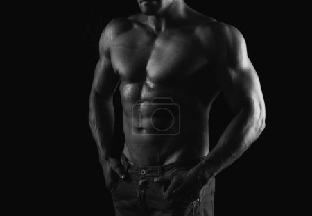 Photo for Sexy naked torso, six pack abs - Royalty Free Image