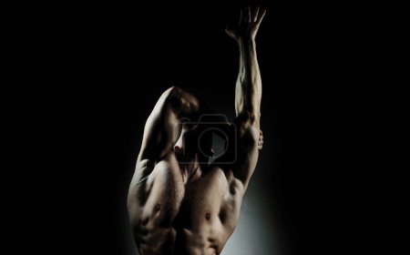 Photo for Sexy man with muscular body and bare torso. Muscular shirtless man, attractive guy. Athletic man, fitness model - Royalty Free Image