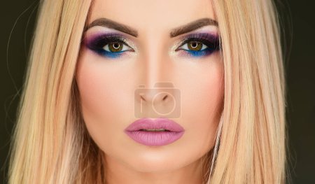 Photo for Beauty Make up eyes. Eye Makeup. Beautiful Vogue Woman Eyes Glitter Make-up. Holiday Makeup detail. False Lashes - Royalty Free Image