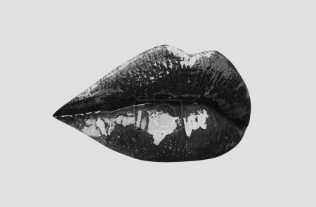 Foto de Labio sexy, boca. Arte brillo labios maquillaje - Imagen libre de derechos