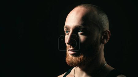 Photo for Handsome man, close up portrait of fashion style guy. Mens sexuality or attraction and charisma - Royalty Free Image