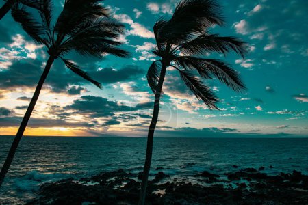 Foto de Escena tropical de playa. Vista al mar desde la playa de verano con cielo. Paisaje costero - Imagen libre de derechos