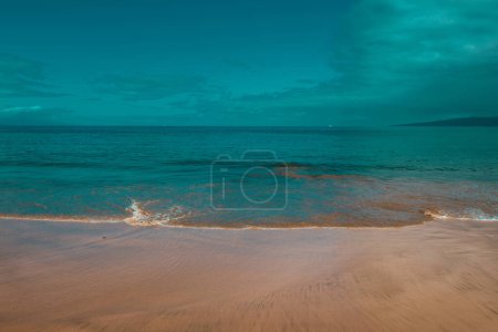 Photo for Tropical beach background with blue sea. Holiday or relax in summer concept - Royalty Free Image
