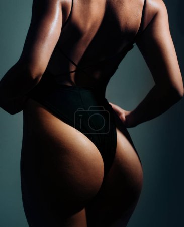 Fashion art photo of beautiful sensual woman. Beautiful girl posing nude body. Fashion girls with perfect body. Female body silhouette