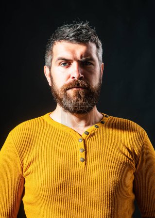 Photo for Serious man face. Bearded guy. Human expression emotion concept - Royalty Free Image