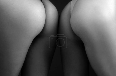 Photo for Girls buttocks in panties closeup. Woman sexy butt. Two female ass in lingerie - Royalty Free Image
