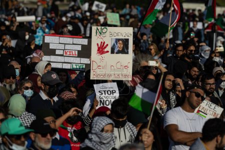 Téléchargez les photos : Washington DC, États-Unis - 21 octobre 2023 : Manifestants pro-palestiniens et anti-israéliens. Israël et le Hamas dans la bande de Gaza. Guerre entre Israël et la Palestine. La guerre de Gaza. Hamas, tsahal et guerre du hasbullah - en image libre de droit