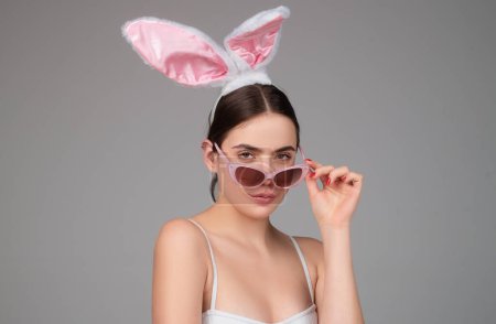 Photo for Easter fashion look. Bunny girl. Easter eggs hunt. Seductive woman in rabbit ears - Royalty Free Image