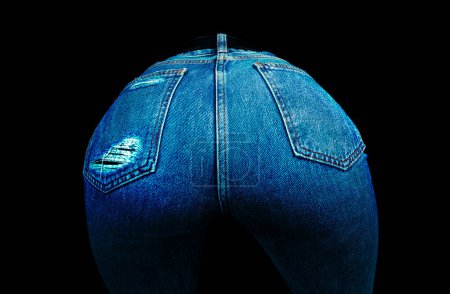 Téléchargez les photos : Round ass. Big buttocks. Sexy butt women in jeans - en image libre de droit