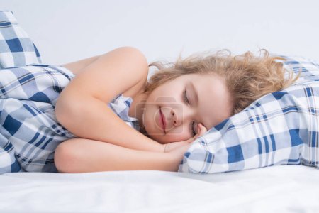 Photo for Healthy sleep. Kid sleeps on bed, napping. Cute child sleeping - Royalty Free Image