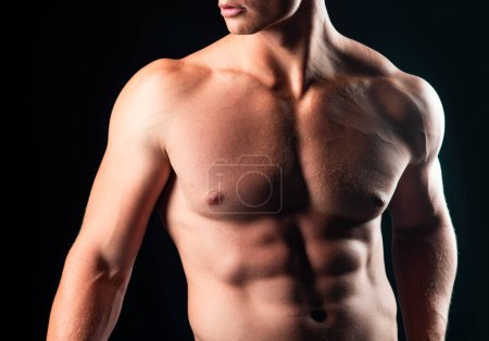 Photo for Naked man torso. Nude gay guy. Sexy muscular male body. Bare muscular fitnes model - Royalty Free Image