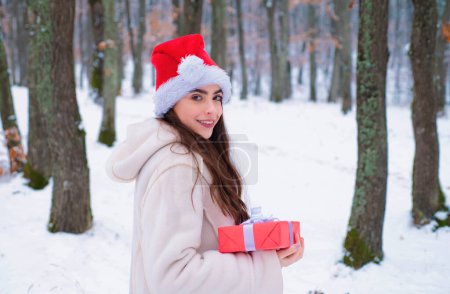 Photo for Sensual brunette winter girl posing and having fun. Laughing Girl Outdoors. Winter woman. Woman winter portrait - Royalty Free Image