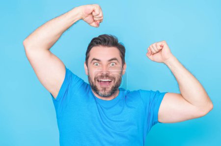 Photo for Portrait of excited man. Wow, its unbelievable. Excited man opening mouth widely. Man with excited, amazed expression face. Excited facial expression. Human emotions man facial expression concept - Royalty Free Image