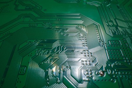 Photo for Circuit board. Circuit Technological electronic plate with roads and other components, selective focus. Technology background, electronics Circuit texture. Circuit background - Royalty Free Image