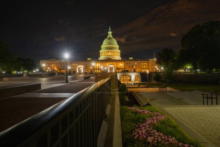 Photo for Capitol building. United States Capitol Building at night, Washington DC. Images photo of the U.S. Capitol Building. Photo of Capitol Hill, D.C - Royalty Free Image