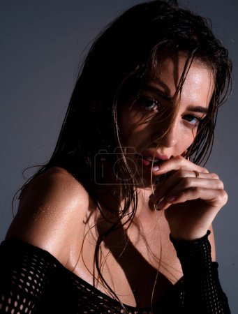 Photo for Sensual woman face. Fashion and beauty. Beautiful girl model with natural makeup - Royalty Free Image