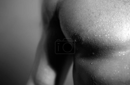 Photo for Guy with sexy body. Chest, breast of muscular man - Royalty Free Image