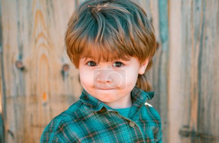 Photo for Cute spring child boy. Kids emotions. Happy kid outdoor - Royalty Free Image