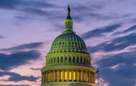 Photo for Capitol building. United States Capitol Building at night, Capitol Hill, Washington DC. Night photo of Washington D.C., Capitol - Royalty Free Image