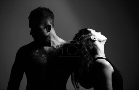 Photo for Beauty couple of young lovers. Sensual couple hugging. I Love You. Couple In Love. Romantic kiss and love. Dominant man hugging sensual woman. Passion and sensual - Royalty Free Image