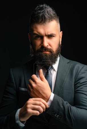 Photo for Fashion suit. Rich bearded man dressed in classic suits. Luxury mens clothing. Man in suit. Businessman confidence. Classical costume. Mans Fashion - Royalty Free Image