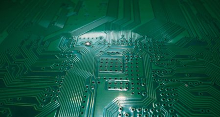 Photo for Technology background. High tech electronic circuit board background. Close-up macro electronic circuit board, technology chips to the motherboard. Electronic technology, digital chip. Tech background - Royalty Free Image