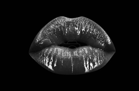 Téléchargez les photos : Photo rapprochée des lèvres rouges - en image libre de droit