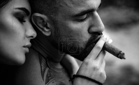 Photo for I Love You. Intimate relationship and sexual relations. Couple In Love. Sex drugs and rock n roll. Romantic and love concept. Passion desire. Close up portrait - Royalty Free Image