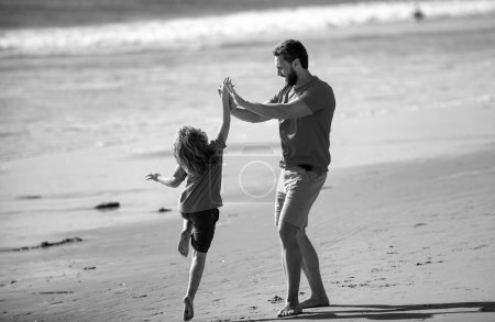 Photo for Dad and child enjoying outdoor. Men generation concept - Royalty Free Image
