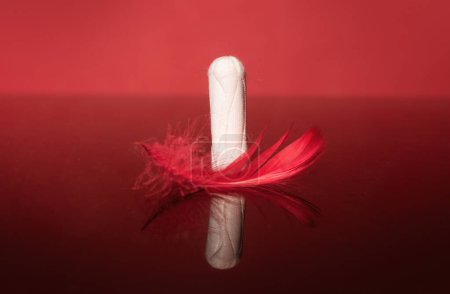 Photo for Womans health. Medical tampon. Menstruation cycle. Periods and ovulation - Royalty Free Image