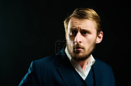 Photo for Handsome confident man. Serious guy posing in studio. Mens sexuality or attraction and charisma, Emotions faces - Royalty Free Image